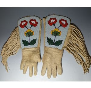 Native American Crow Beaded Gauntlets