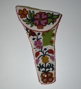 Old Native American Indian Chippewa beaded pistol holster
