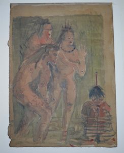 native american watercolor drawing