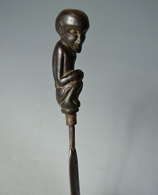 Fine Indonesian Tribal Batak carved lime spatula-SOLD - Image 2