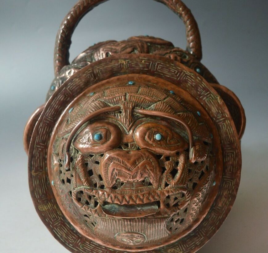 Large Antique Tibetan Mongolian copper Incense burner-SOLD