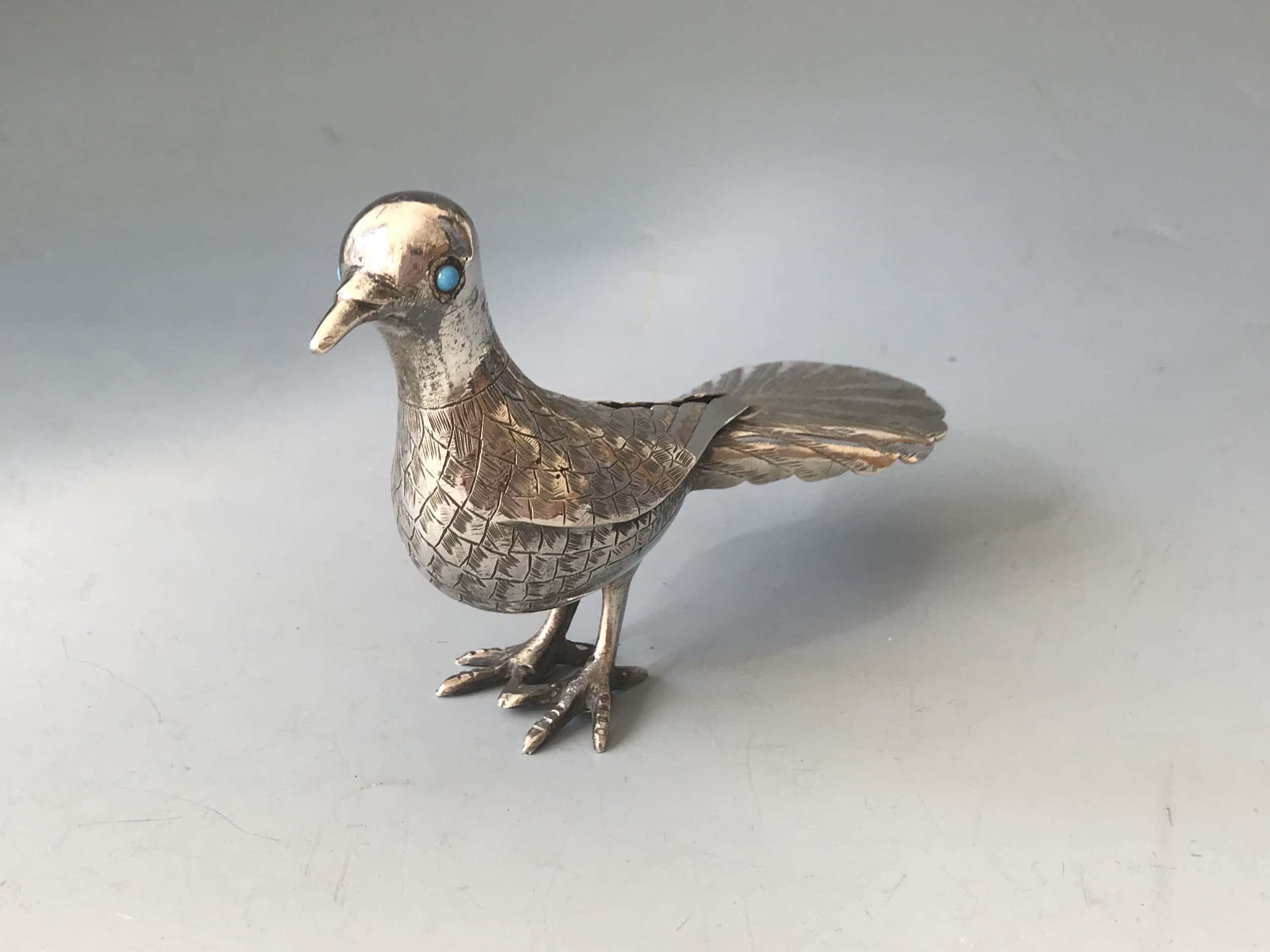 Z-SOLD Fine Vintage Persian silver model of a bIRD