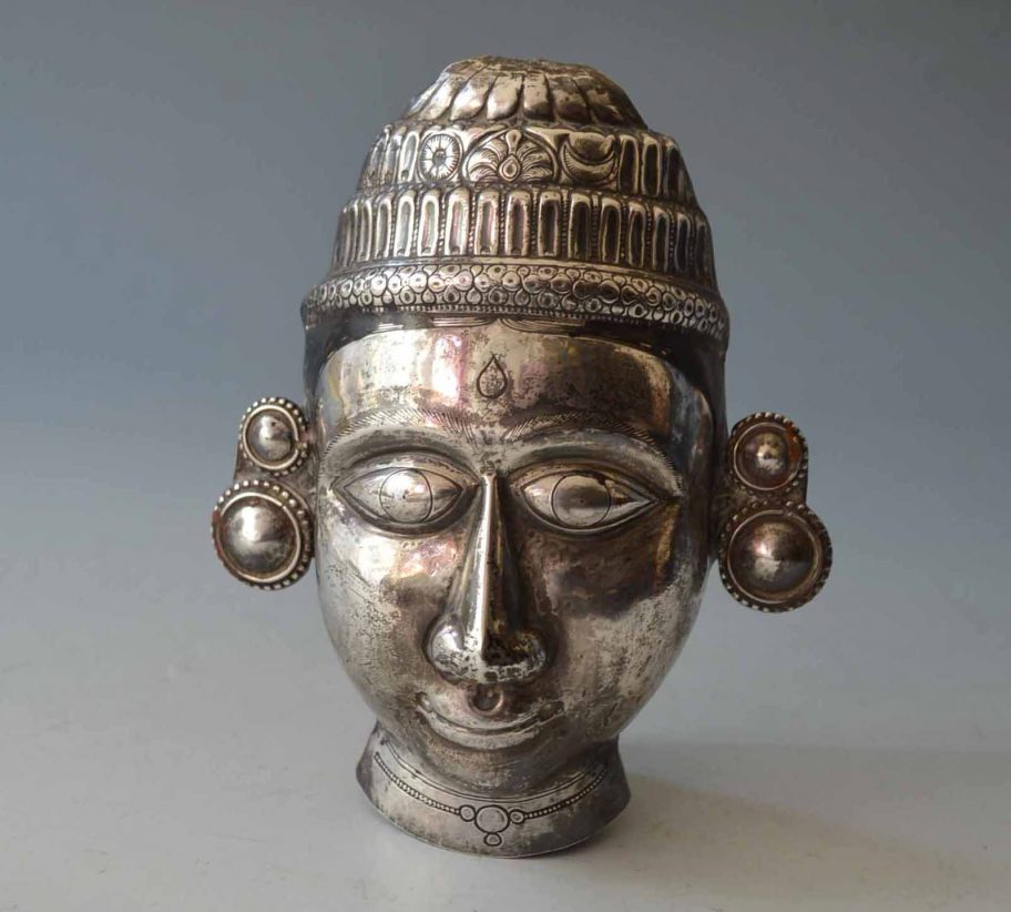 south indian silver mask antiques