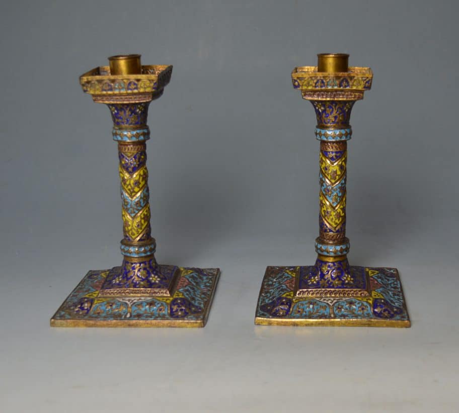 antique candle sticks kashmiri