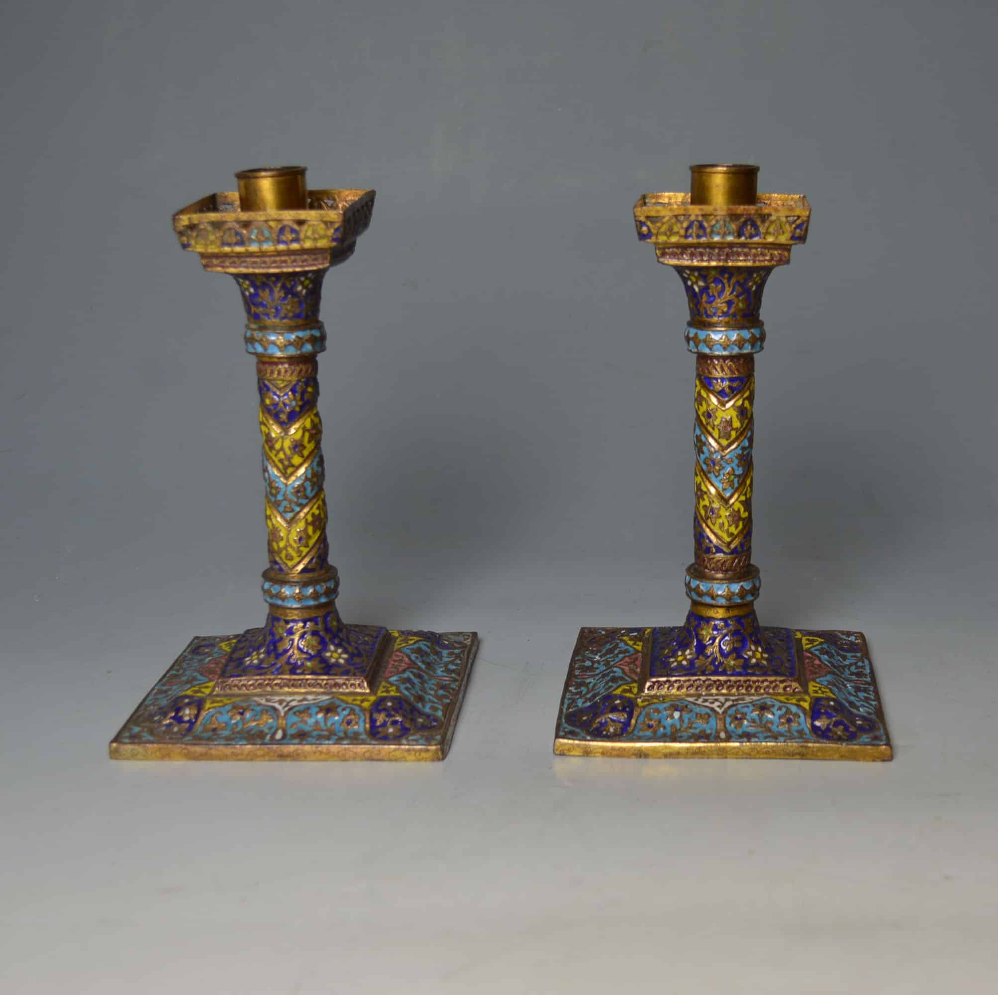 antique candle sticks kashmiri