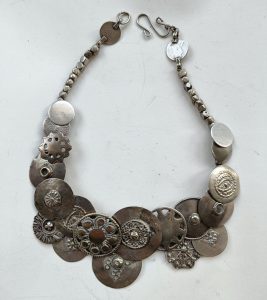 indian tribal necklace silver amulet