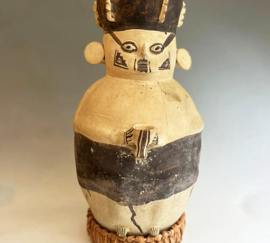Chancay Large Anthropomorphic Urn Vessel Pre Columbian