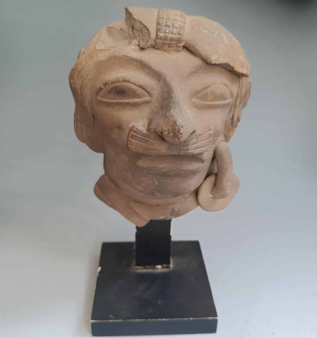 Pre Columbian Head Veracruz Mexico Circa 600-900 A.D
